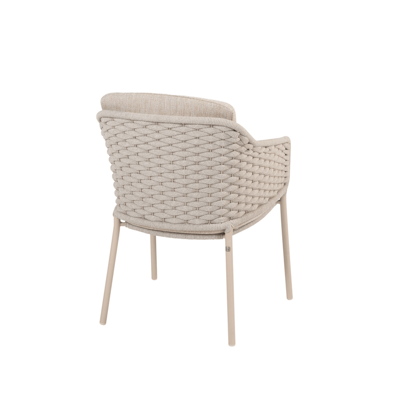 4SO Eros Outdoor 6 Seat Dining Set with Prado 160cm Teak Round Table with Lazy Susan