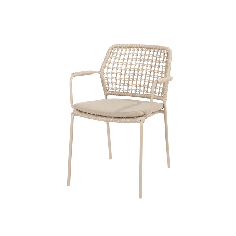 4SO Barista Outdoor 6 Seat Dining Set with Prado 160cm Teak Round Table with Lazy Susan