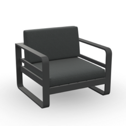 Jati & Kebon Aluminium Garden Coral Armchair | Charcoal Sunbrella Cushions