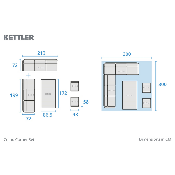 Kettler Como Corner Lounge Dining Set with Footstools
