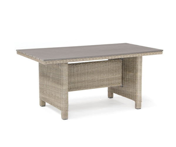 Kettler Palma Table Dark Oak Slat Top - Oyster