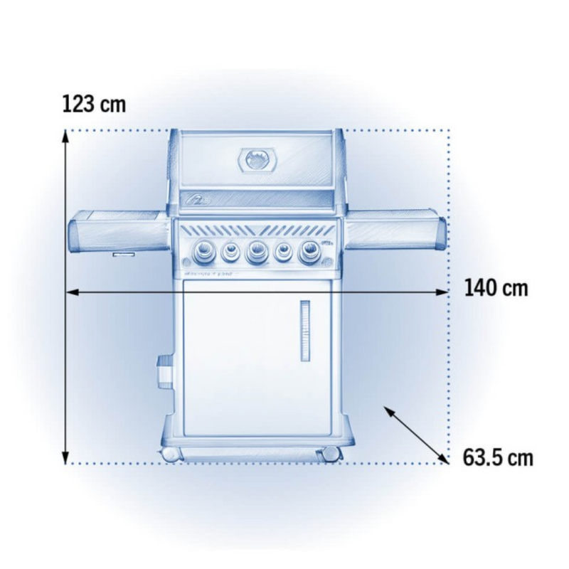 Napoleon Rogue SE 425 Stainless Steel Gas BBQ RSE425RSIBPSS-1 with Infrared Side Burner & Rear Burner | Free Cover & Rotisserie