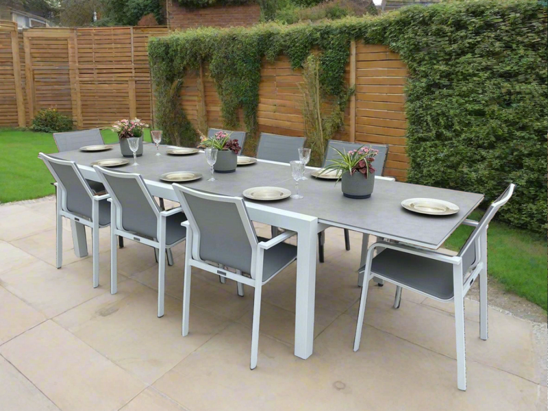Jati & Kebon St Lucia 8 Seat Dining Set White